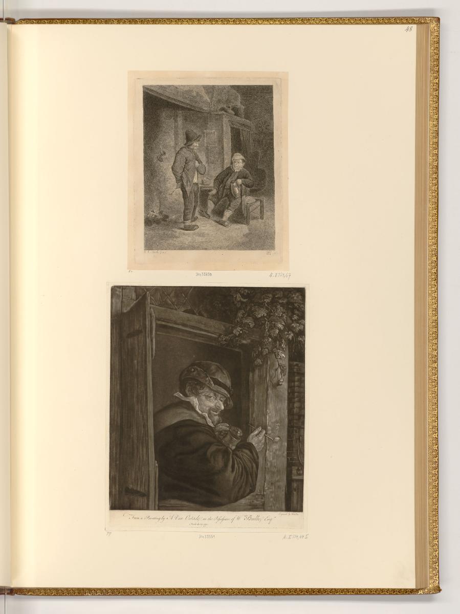 Druckgrafiken von William Baillie, Zwei Bauern vor einem Gasthaus; Bauer an einem Fenster, Inv.…