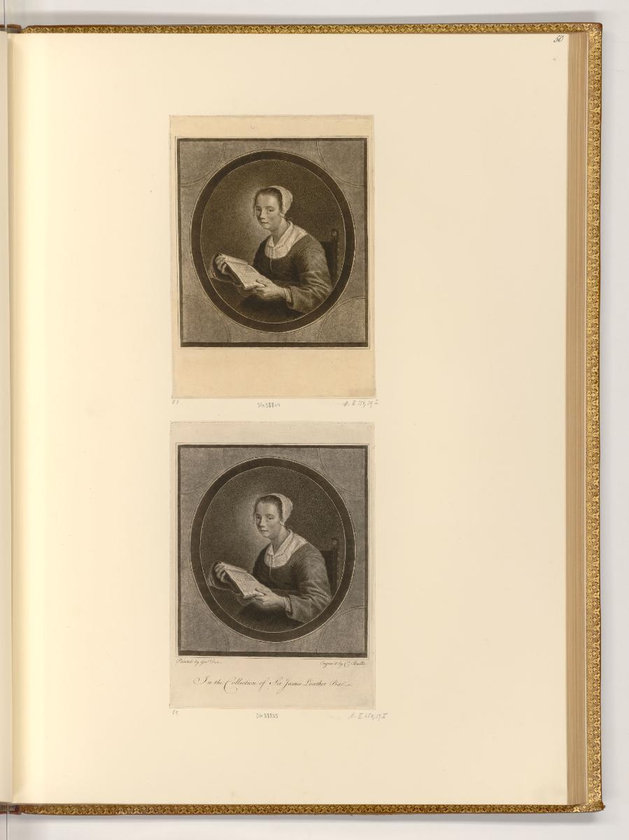 Druckgrafiken von William Baillie, Frau mit Illustriertem Buch, Inv. Nr.: England nach Sektione…