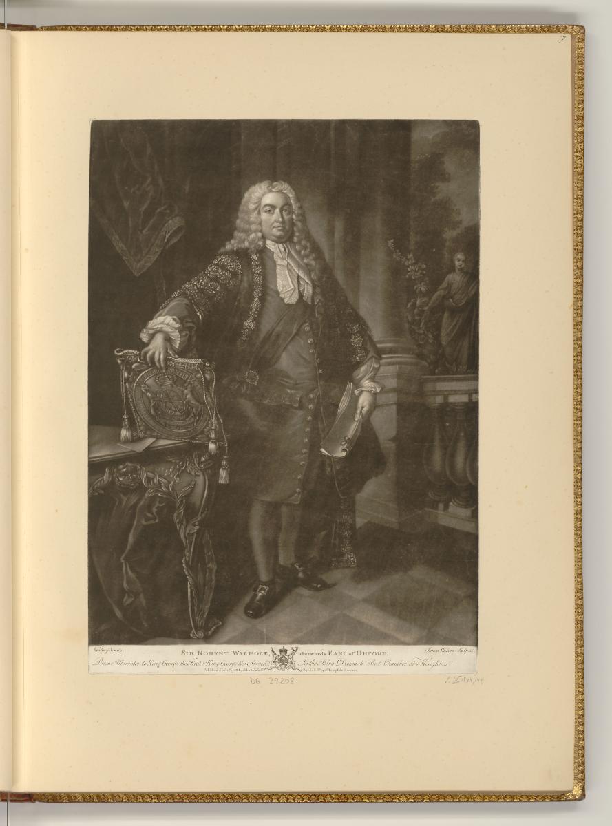 Schabblätter von James und Thomas Watson, Porträt Sir Robert Walpole, Inv. Nr.: England nach Se…