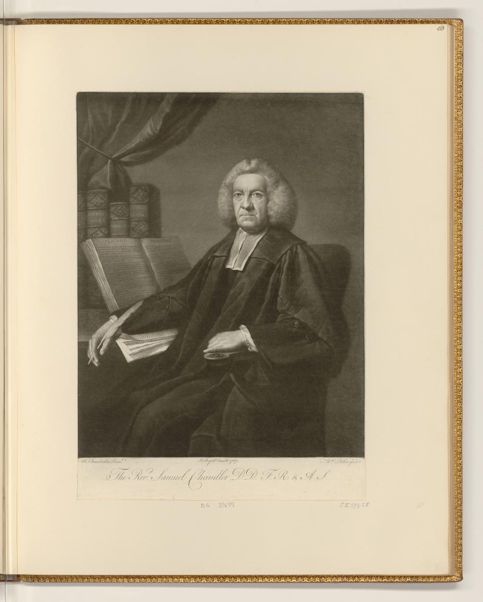 Schabblätter von John Dixon und William Pether, The Revd. Samuel Chandler D.D., F.R. & A.S., In…