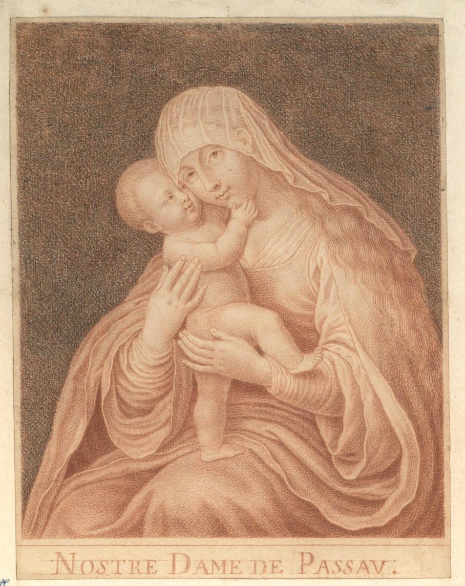 Nicolas Bazin, Vorzeichnung zu einem Andachtsbild mit Madonna, Inv. Nr.: 43706