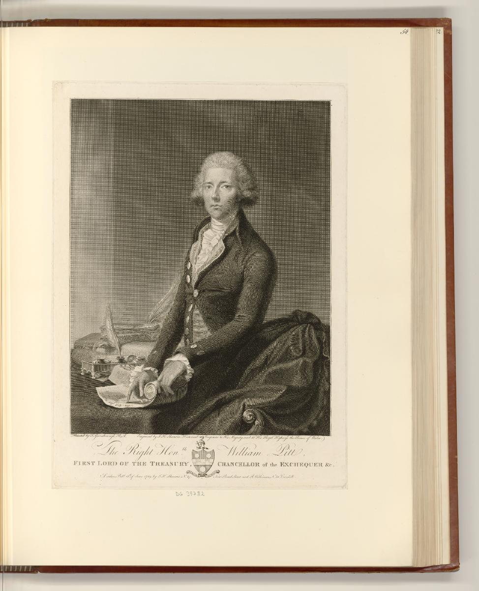 Druckgrafiken von John Keyse Sherwin und William Dickinson, The Right Honble William Pitt, Inv.…