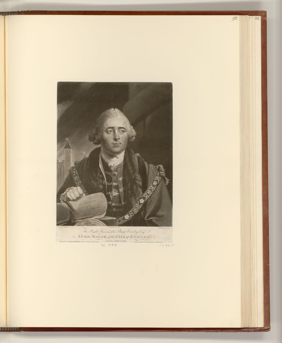 Druckgrafiken von John Keyse Sherwin und William Dickinson, The Right Honourable Brass Crosby E…