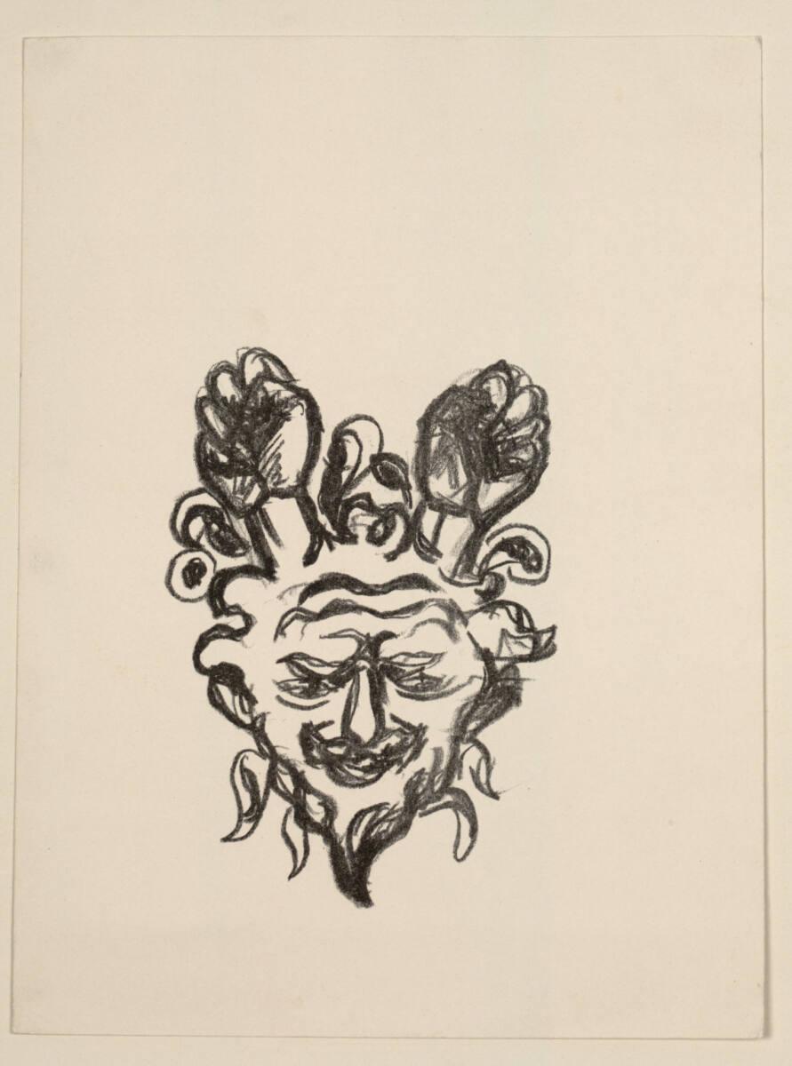 Edvard Munch, Vignette: Satyrkopf, Inv. Nr.: DG1912/276/2