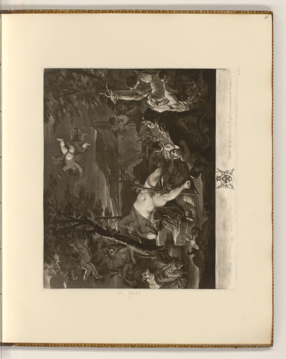 Schabblätter von Richard Earlom, A sleeping Bacchus, Inv. Nr.: England nach Sektionen I/17, E/I…