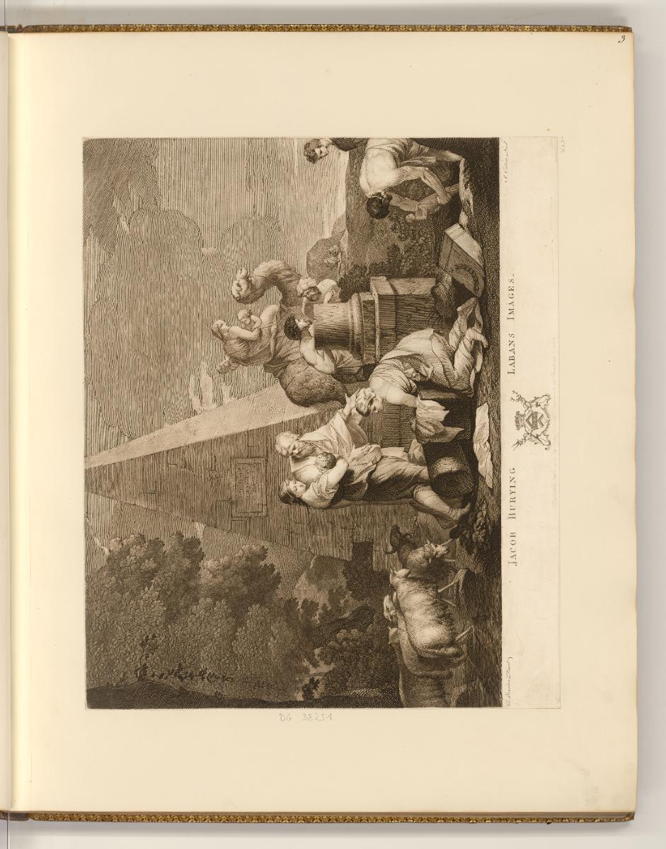 Schabblätter von Richard Earlom, Jacob burying Labans images, Inv. Nr.: England nach Sektionen …