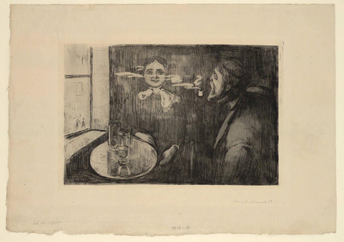 Edvard Munch, Tête-à-Tête (Plauderstunde), Inv. Nr.: DG1920/16