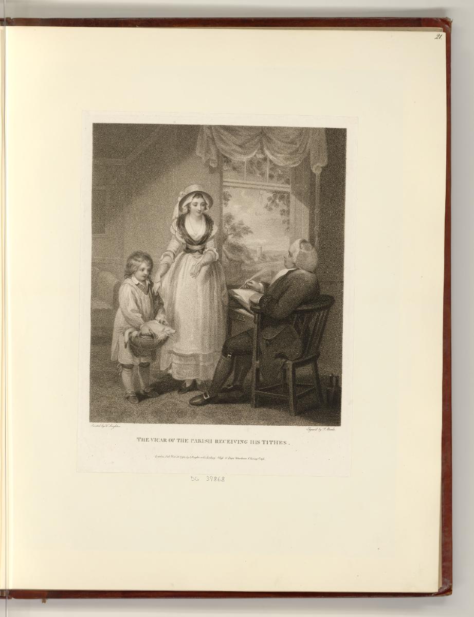 Britische Druckgrafiken des späten 18. Jahrhunderts, The Vicar of the Parish Receiving his Tith…