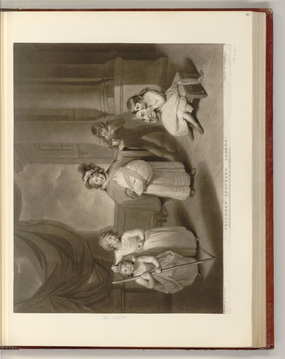 Britische Druckgrafiken des späten 18. Jahrhunderts, Children Spouting Comedy, Inv. Nr.: Englan…
