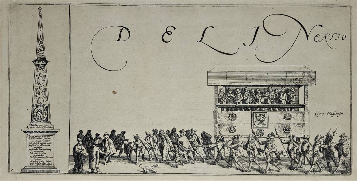 Festeinzug des Earl of Leicester als Generalgouverneur der Niederlande am 1. Jänner 1586 in Den Haag: Blatt 1, Jacob Savery, 1586