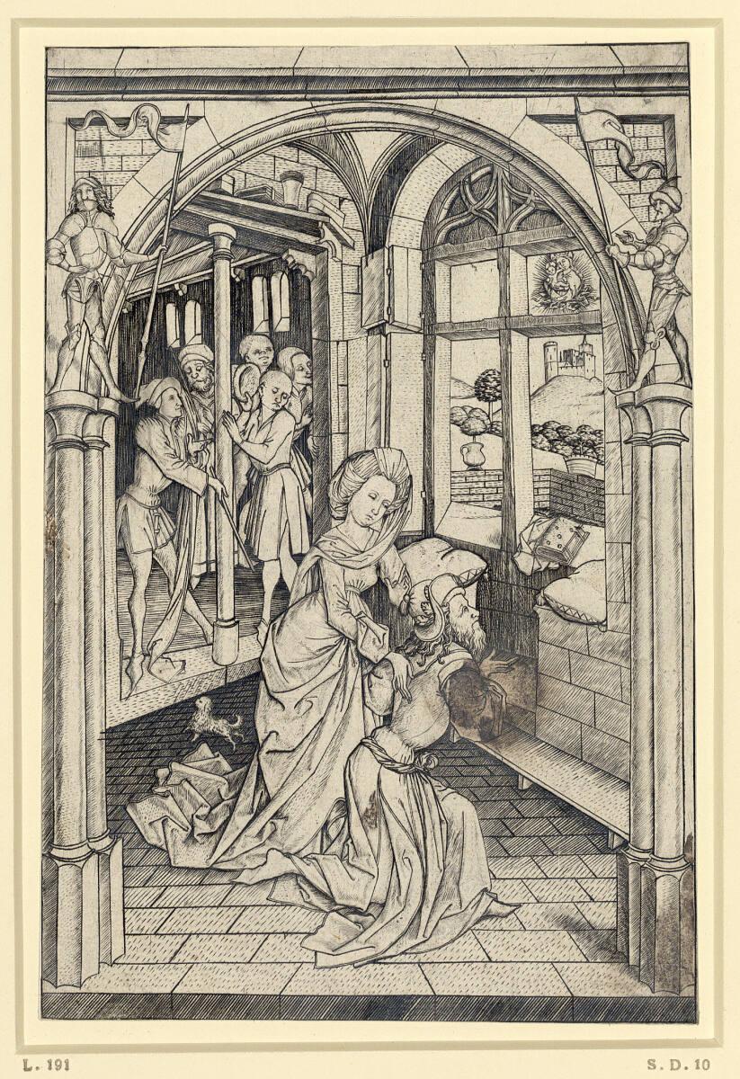 Meister E.S., Die Sibylle von Tibur und Kaiser Augustus, Inv. Nr.: DG1926/779