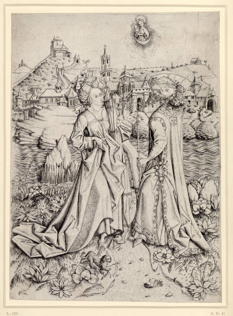 Die Sibylle von Tibur und Kaiser Augustus, Мастер E. S.