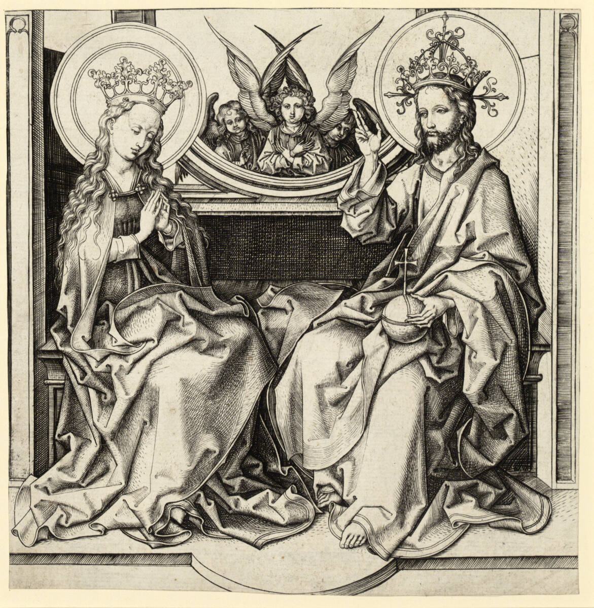 Christus segnet Maria, Martin Schongauer