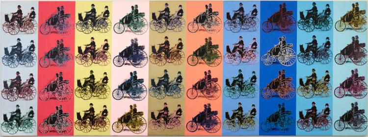 Andy Warhol, Daimler Motorkutsche (1886) und Benz Patent-Motorwagen (1886), Inv. Nr.: GE618DL