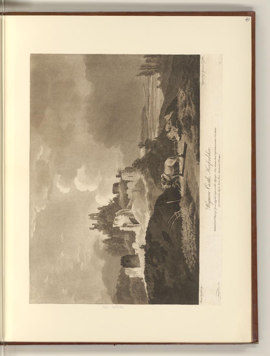 Britische Druckgrafiken des späten 18. Jahrhunderts, Wigmore Castle, Herefordshire, Inv. Nr.: E…
