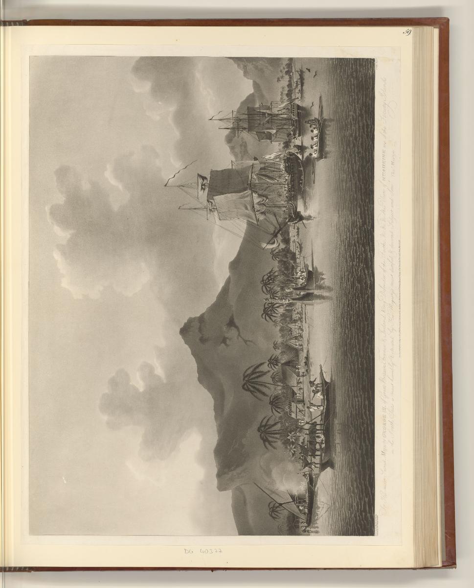 Britische Druckgrafiken des späten 18. Jahrhunderts, View of Huahine one of the Society Islands…