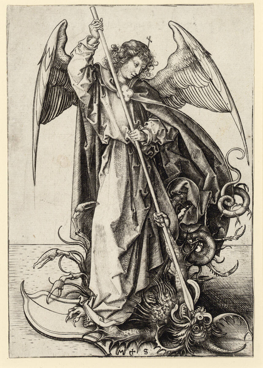 Der hl. Michael tötet den Drachen, Martin Schongauer