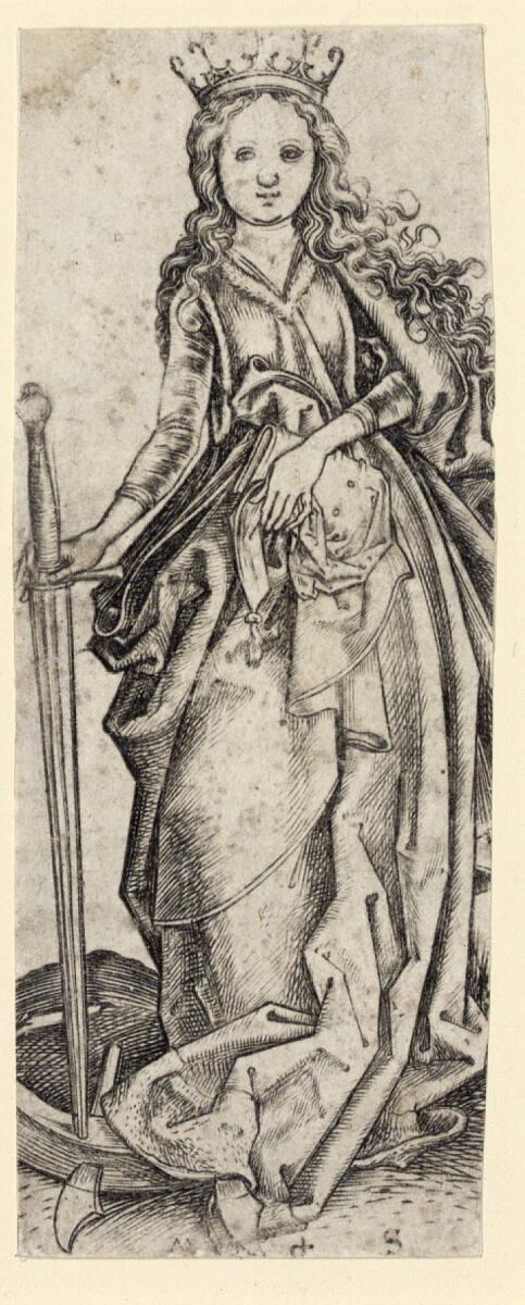 Martin Schongauer, Die hl. Katharina, Inv. Nr.: DG1926/1506