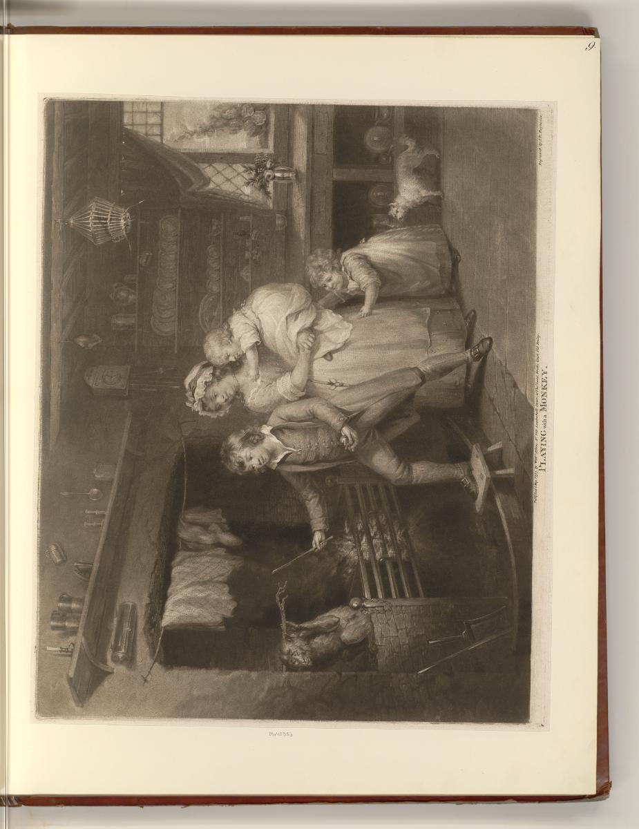 Britische Druckgrafiken des späten 18. und frühen 19. Jahrhunderts, Playing with a monkey, Inv.…