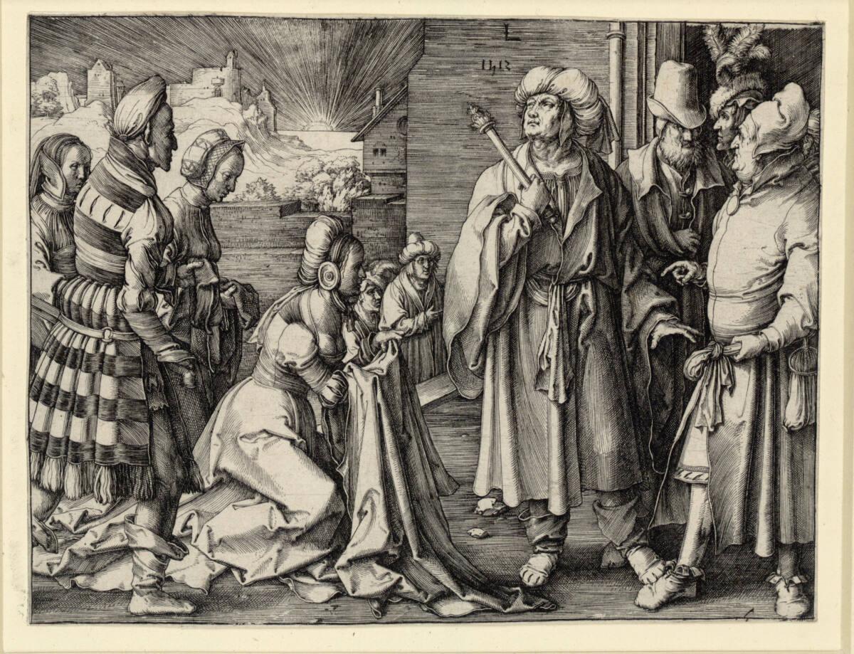 Lucas Hugensz. van Leyden, Joseph wird von Potiphars Frau angeklagt, Inv. Nr.: DG1926/1912