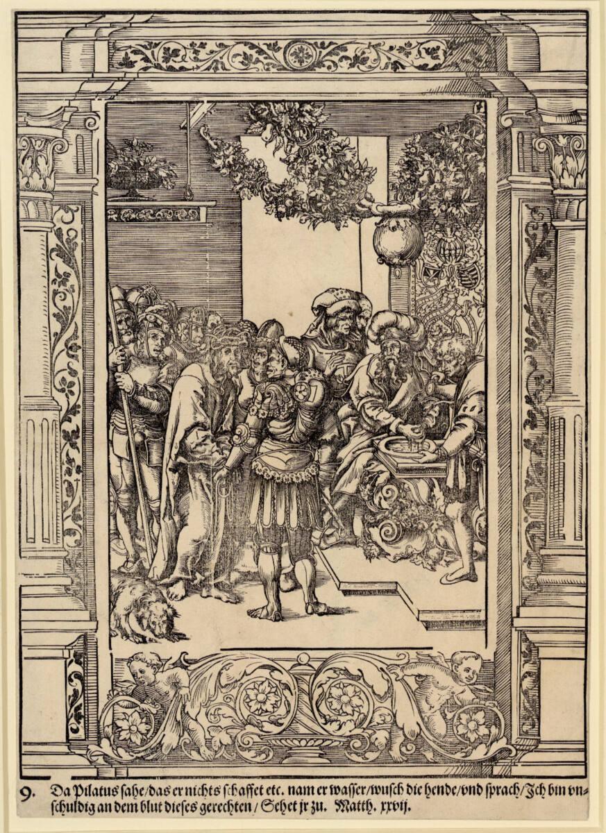 Lucas Cranach d. Ä., Handwaschung des Pilatus (Passion Christi, 9), Inv. Nr.: DG1929/150