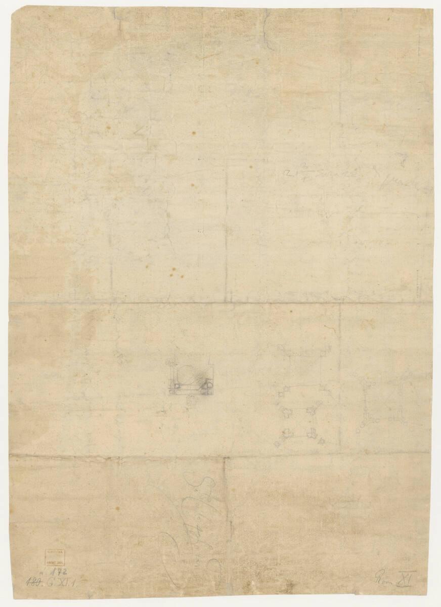 Rom, San Carlo alle Quattro Fontane, Skizzen für einen Campanile, Inv. Nr.: AZRom172v