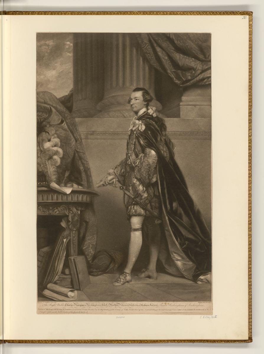 Schabblätter nach Joshua Reynolds, Charles Marquis of Rockingham, Earl of Malton, Viscount High…