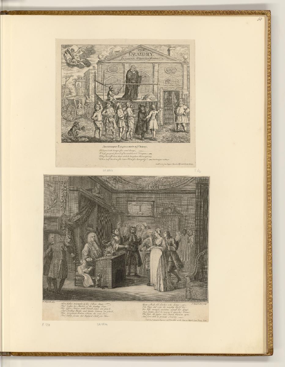 Druckgrafiken von William Hogarth, Diverse Darstellungen, Inv. Nr.: England nach Sektionen II/4…
