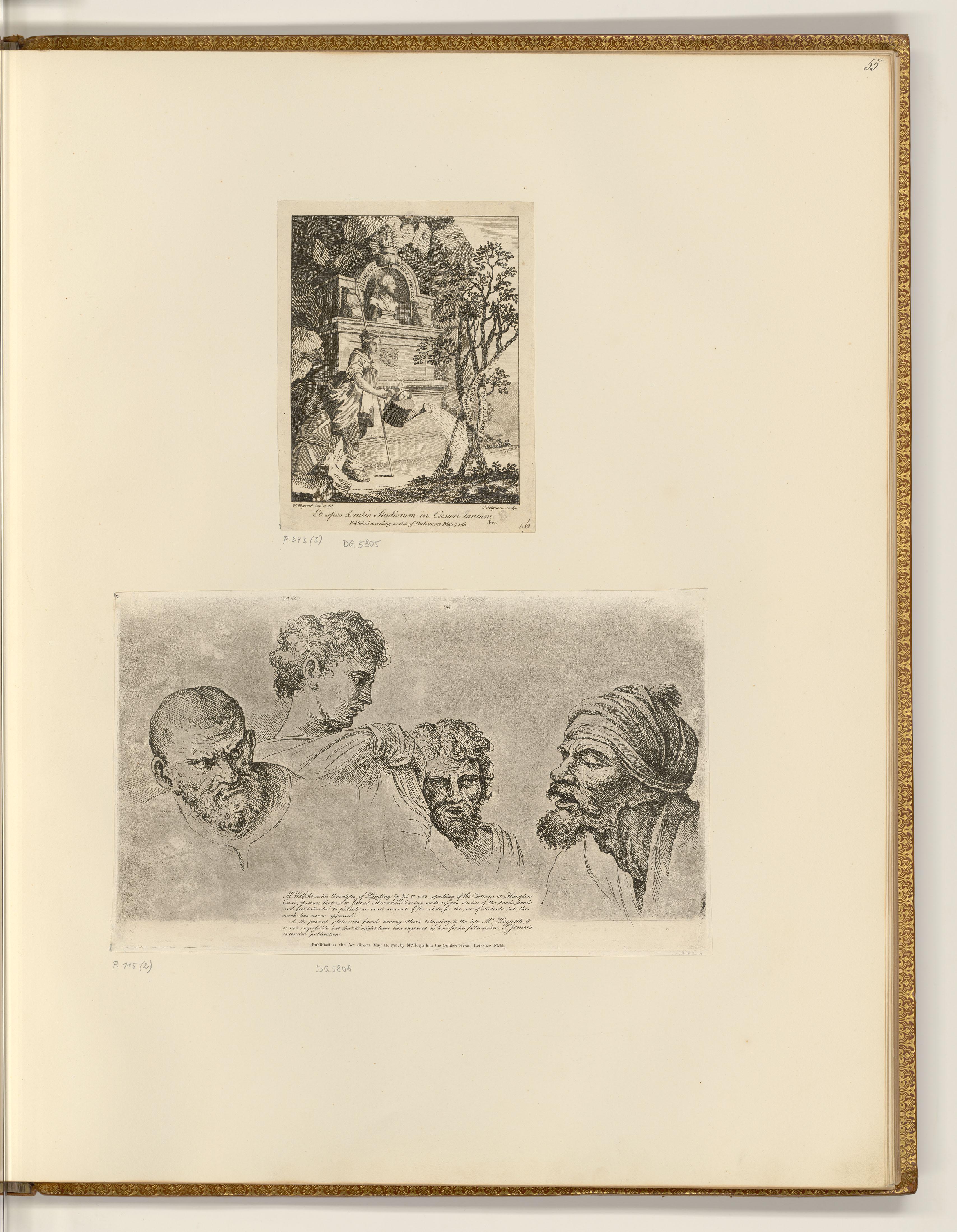 Frontispiece to the catalogue; Four heads from the Raphael cartoons at ...