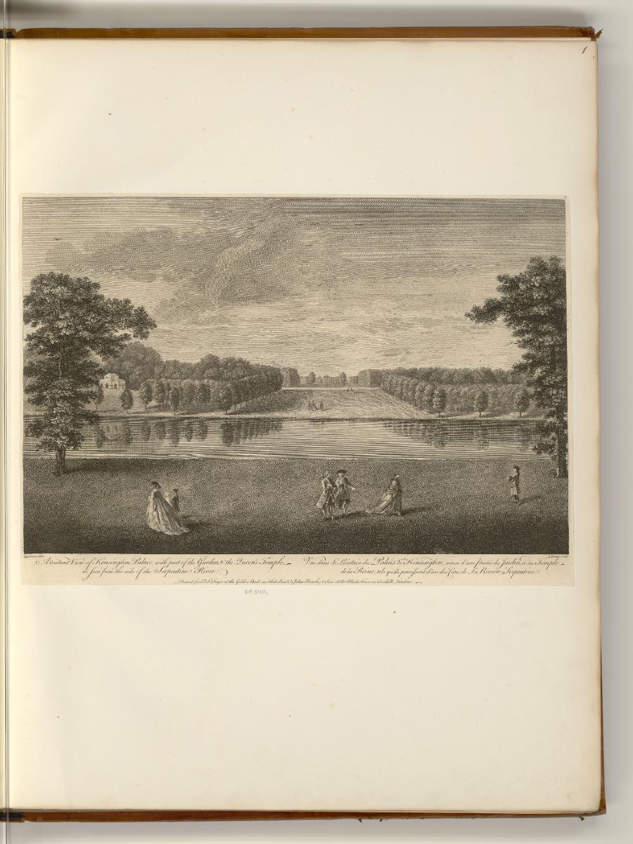 Britische Druckgrafiken des 18. Jahrhunderts, A distant View of Kensington Palace, with part of…