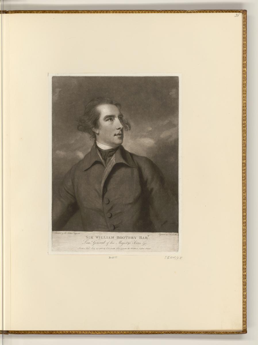 Schabblätter nach Joshua Reynolds, Sir William Boothby Bart Lieutt General of his Majesty's For…