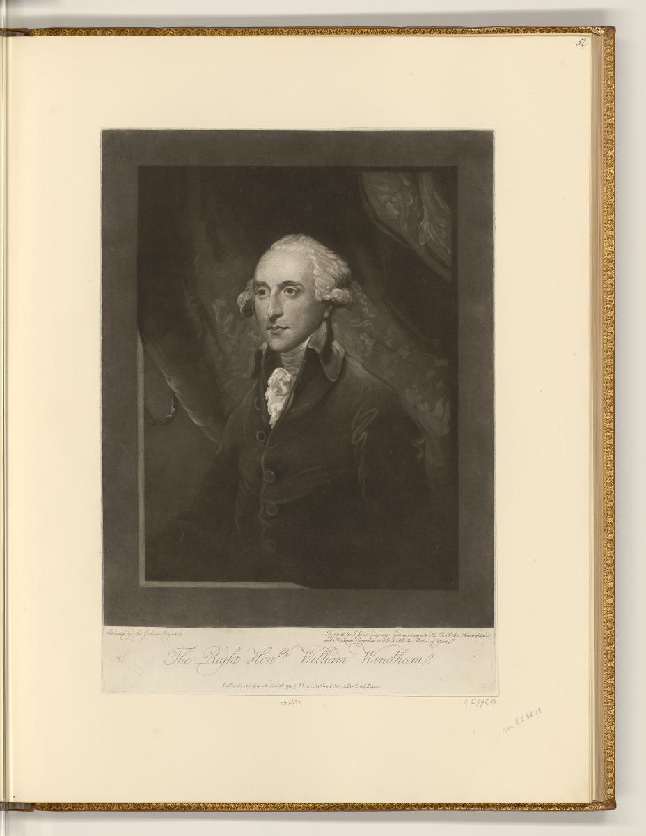 Schabblätter nach Joshua Reynolds, The Right Honble William Windham, Inv. Nr.: England nach Sek…