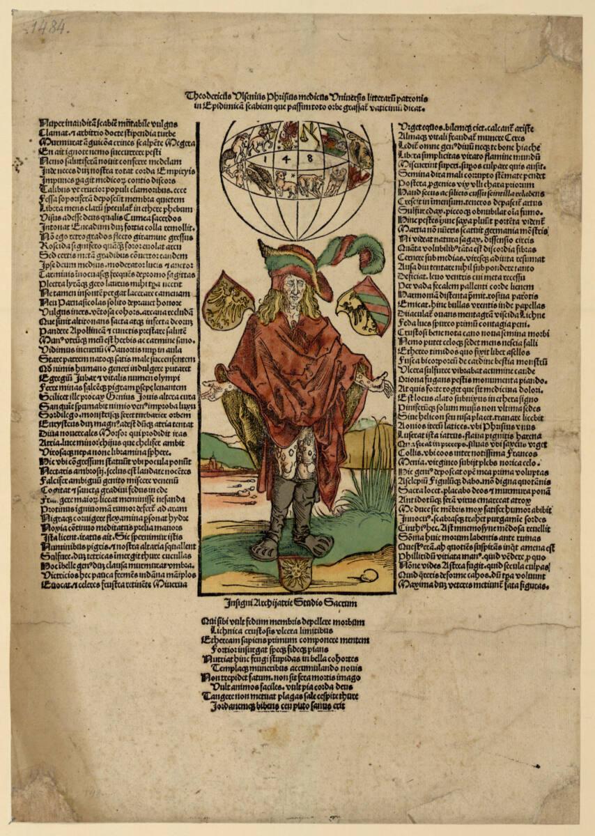 Flugblatt auf die Syphilis (Der Syphilitiker), Albrecht Dürer, 1496