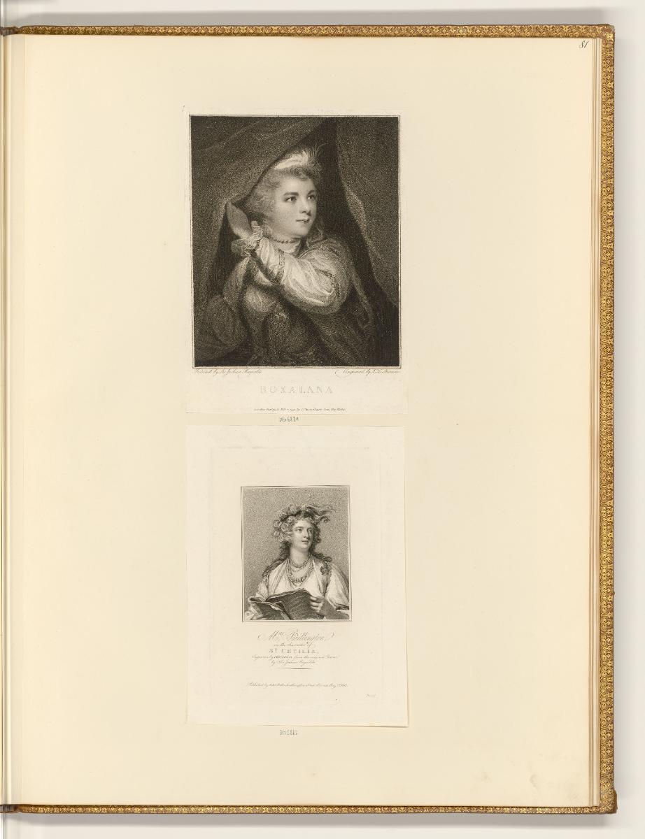 Schabblätter nach Joshua Reynolds, Roxalana; Mrs Billington in the character of St Cecilia, Inv…