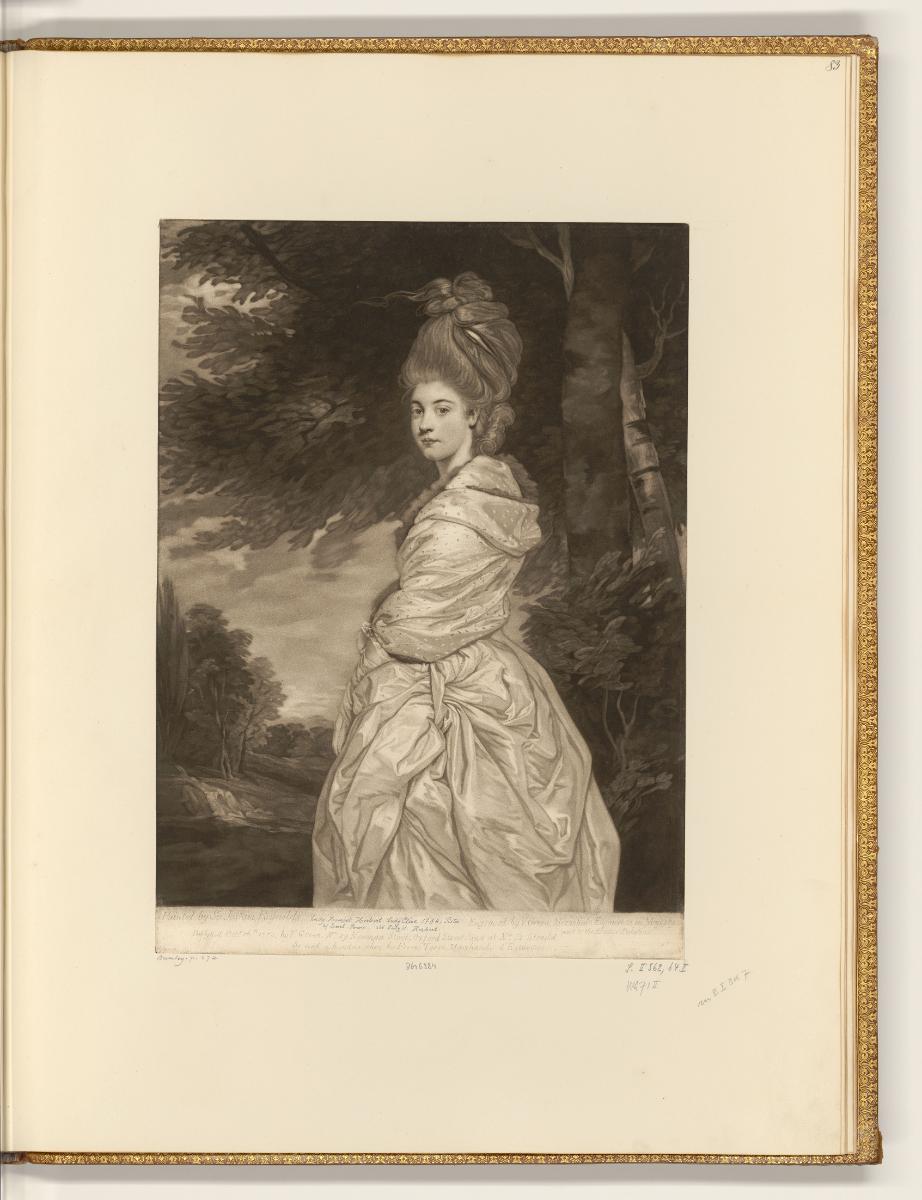 Schabblätter nach Joshua Reynolds, Porträt Henrietta Herbert, Inv. Nr.: England nach Sektionen …