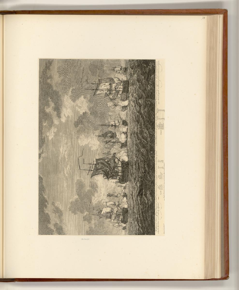 Britische Druckgrafiken aus der 2. Hälfte des 18. Jahrhunderts, The glorious action off Cape Fr…