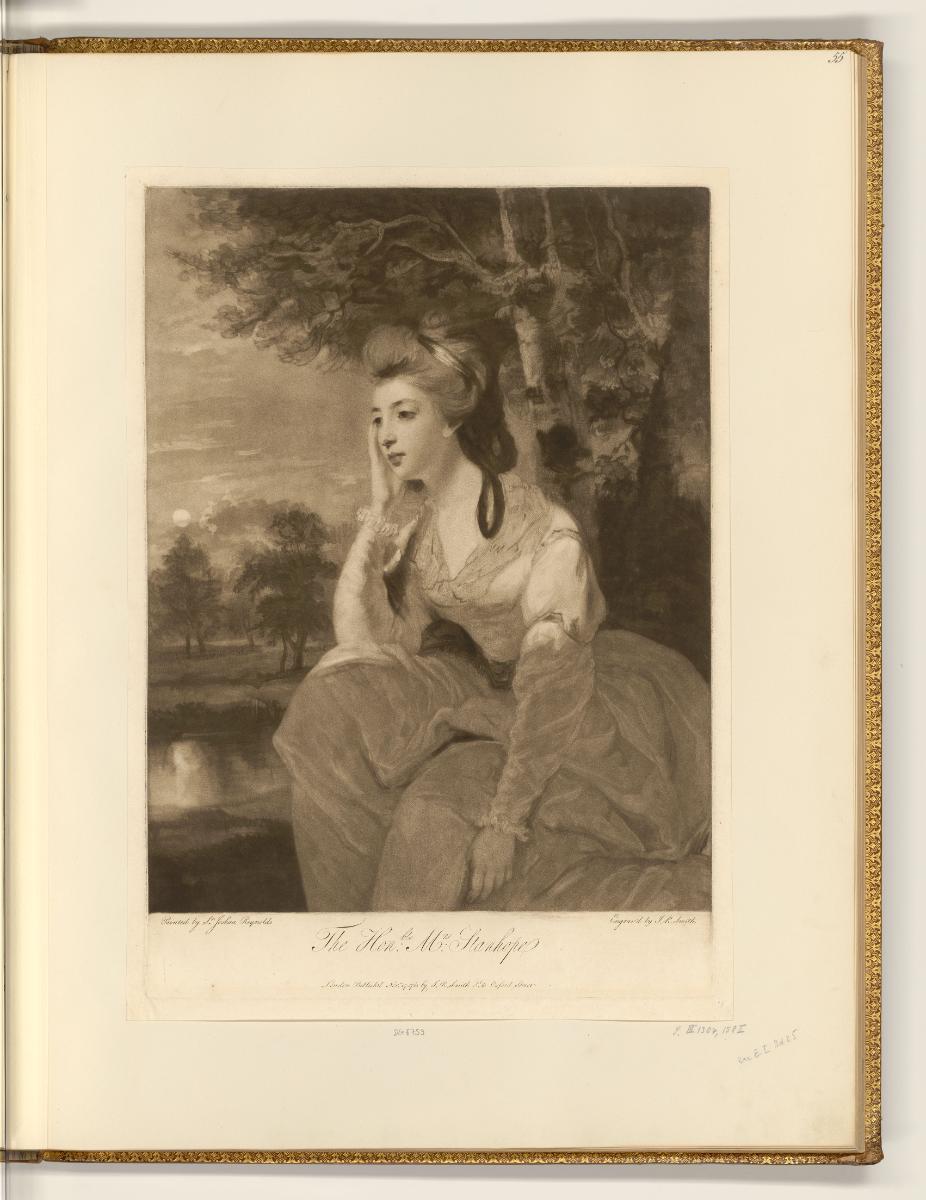 Schabblätter nach Joshua Reynolds, The Honble Mrs Stanhope, Inv. Nr.: England nach Sektionen II…