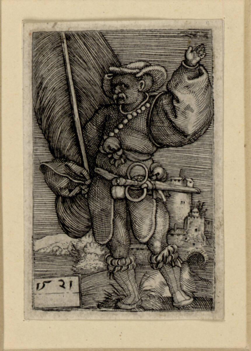 Barthel Beham, Fähnrich mit erhobener Linken, Inv. Nr.: DG1930/825