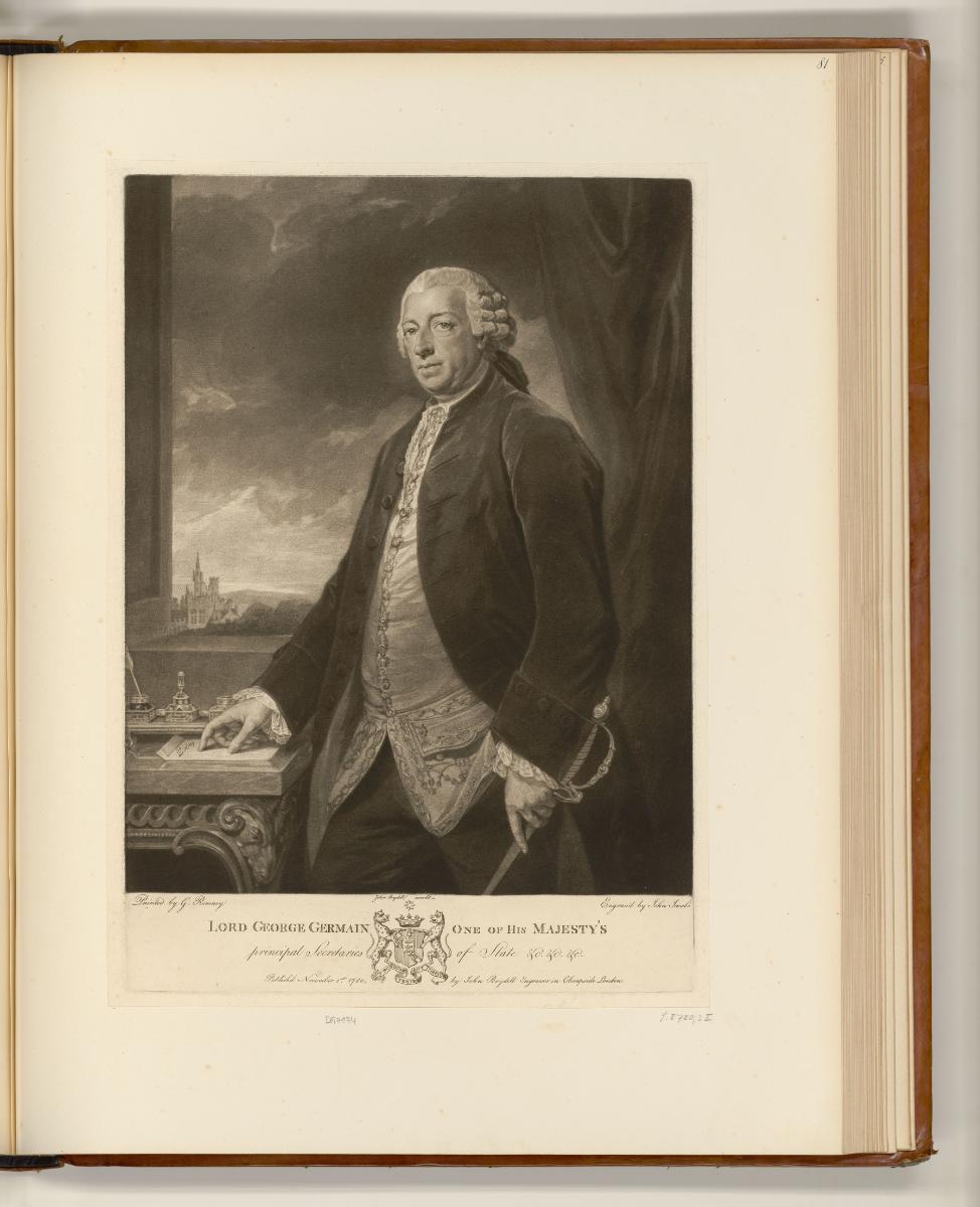 Britische Druckgrafiken aus der 2. Hälfte des 18. Jahrhunderts, Porträt Lord George Germain one…