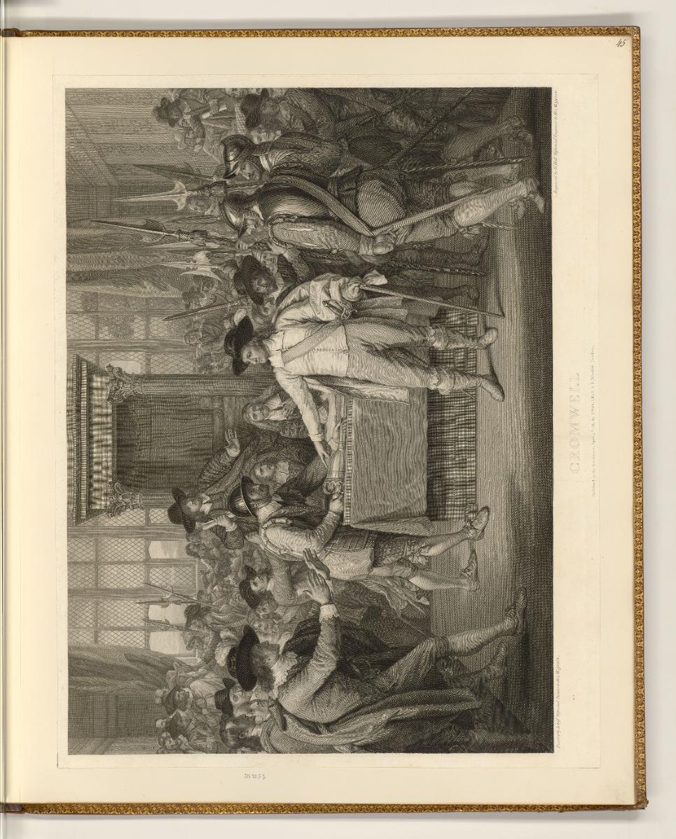 Druckgrafiken nach Benjamin West, Oliver Cromwell dissolving the Long Parliament, Inv. Nr.: Eng…