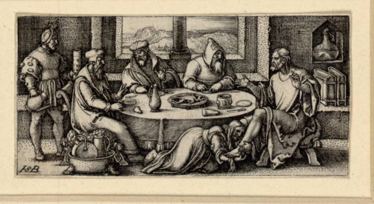 Sebald Beham, Christus mit dem Pharisäer Simon, Inv. Nr.: DG1930/875