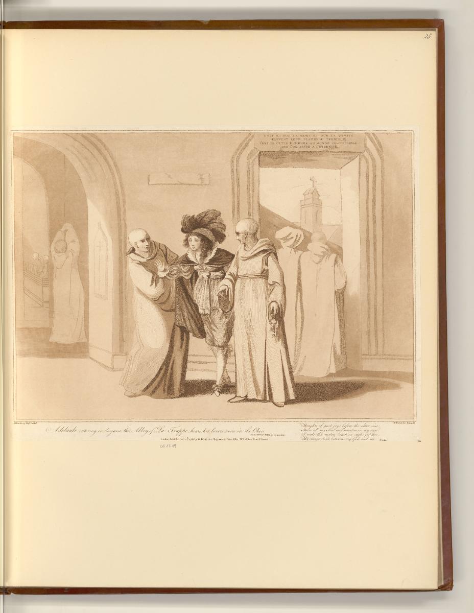 Britische Druckgrafiken des späten 18. Jahrhunderts, Adelaide, entering in disguise the Abbey o…