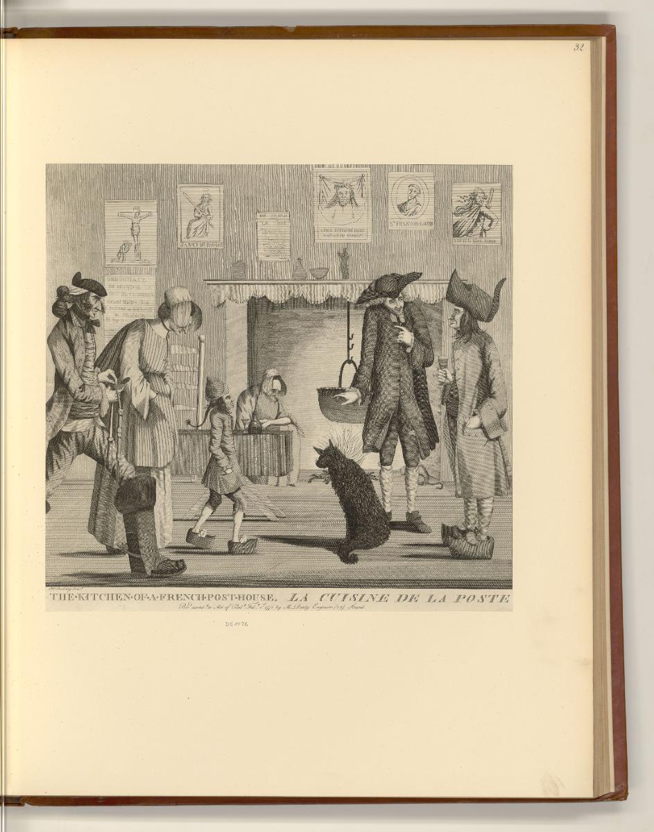 Britische Druckgrafiken des späten 18. Jahrhunderts, The kitchen of a French post house La cuis…