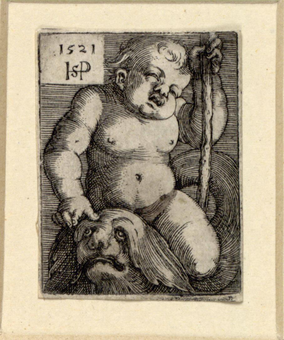 Sebald Beham, Genius auf einem Delphin, Inv. Nr.: DG1930/1025