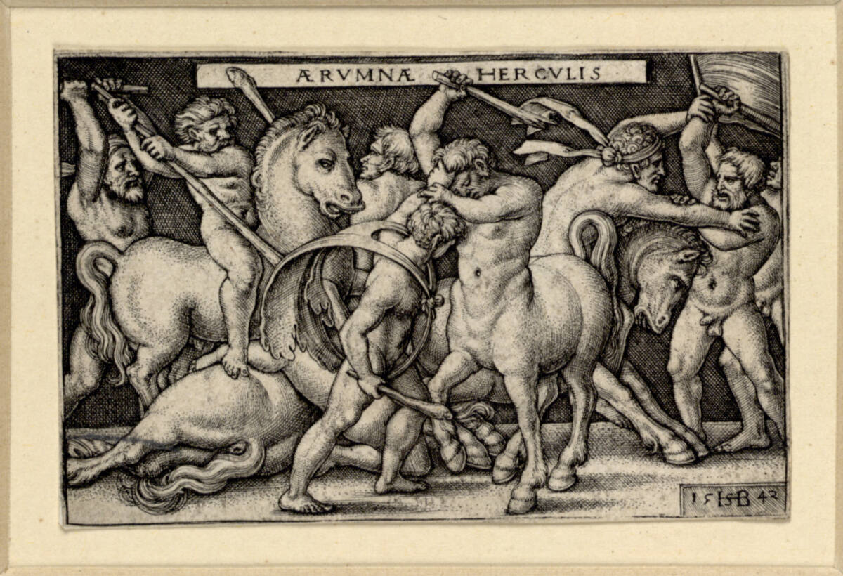 Herkules kämpft mit den Centauern, Hans Sebald Beham, 1542