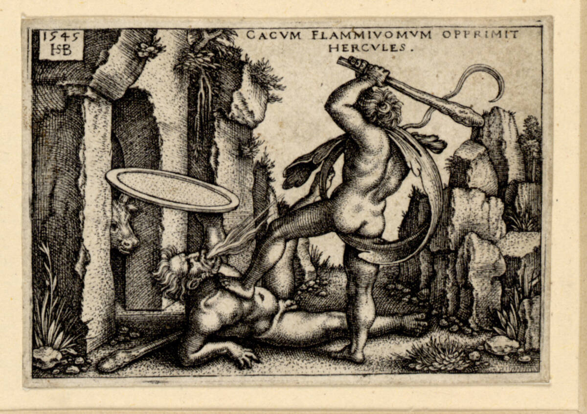 Herkules tötet den Cacus, Hans Sebald Beham, 1545