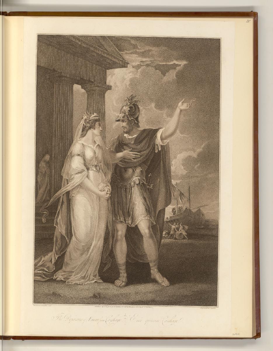 Britische Druckgrafiken des späten 18. Jahrhunderts, The Departure of Æneas from Carthage, Inv.…