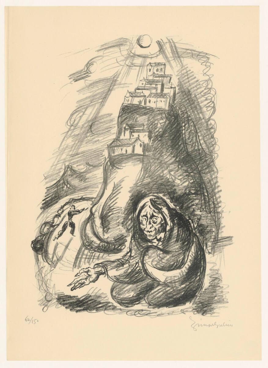 Julius Zimpel, Die Bettlerin am Wege (Wassermann-Mappe), Inv. Nr.: DG1921/22/12
