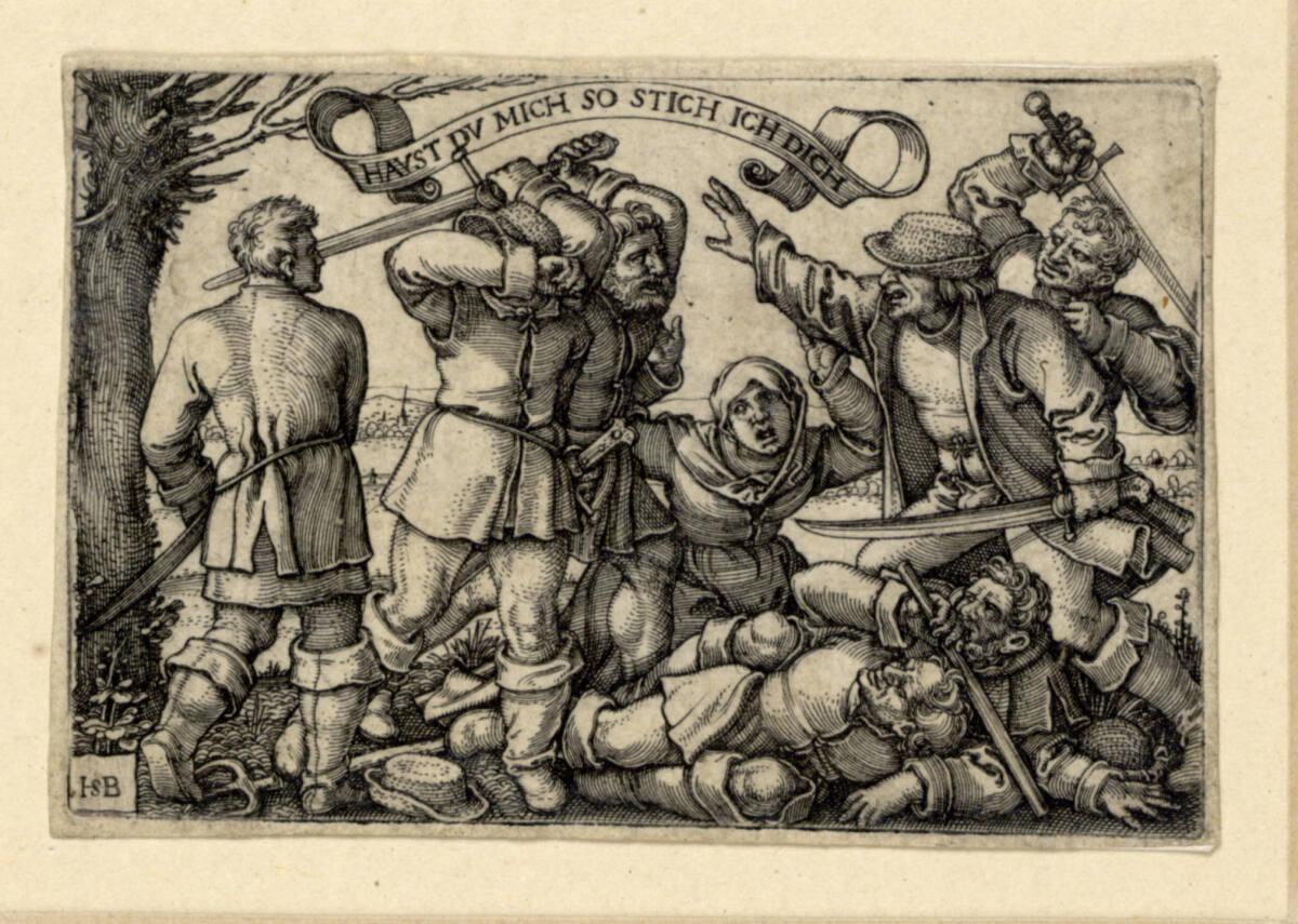 Sebald Beham, Bauernschlägerei, Inv. Nr.: DG1930/1200