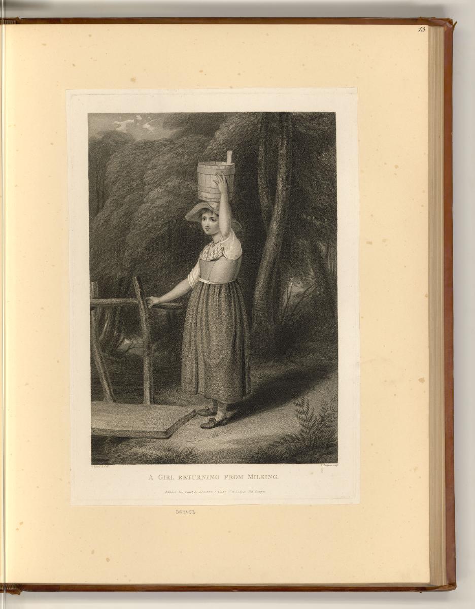 Druckgrafiken nach Richard Westall, A Girl Returning from Milking, Inv. Nr.: England nach Sekti…